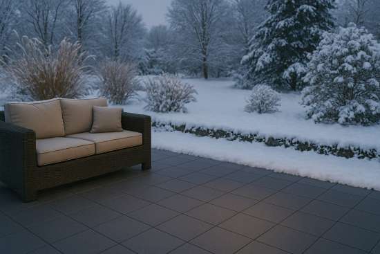 Terrasse im Winter Fotomontage