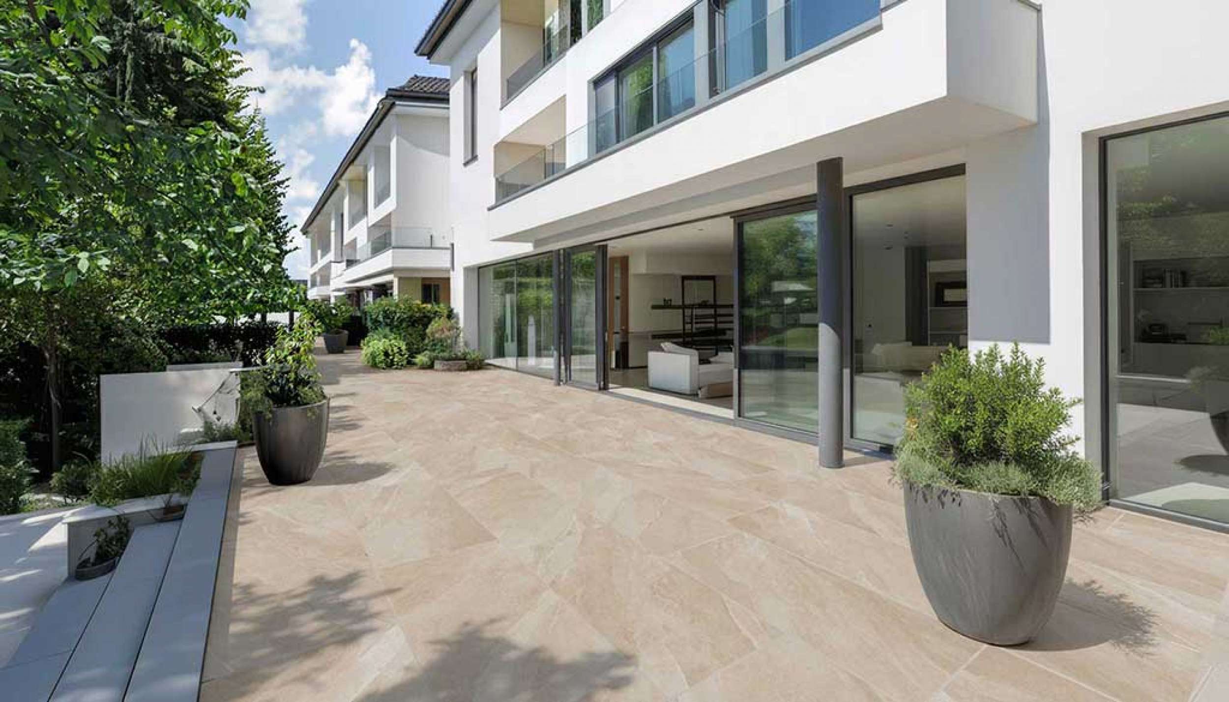 Terrassenplatten Concreto Schiefer Beige Banner