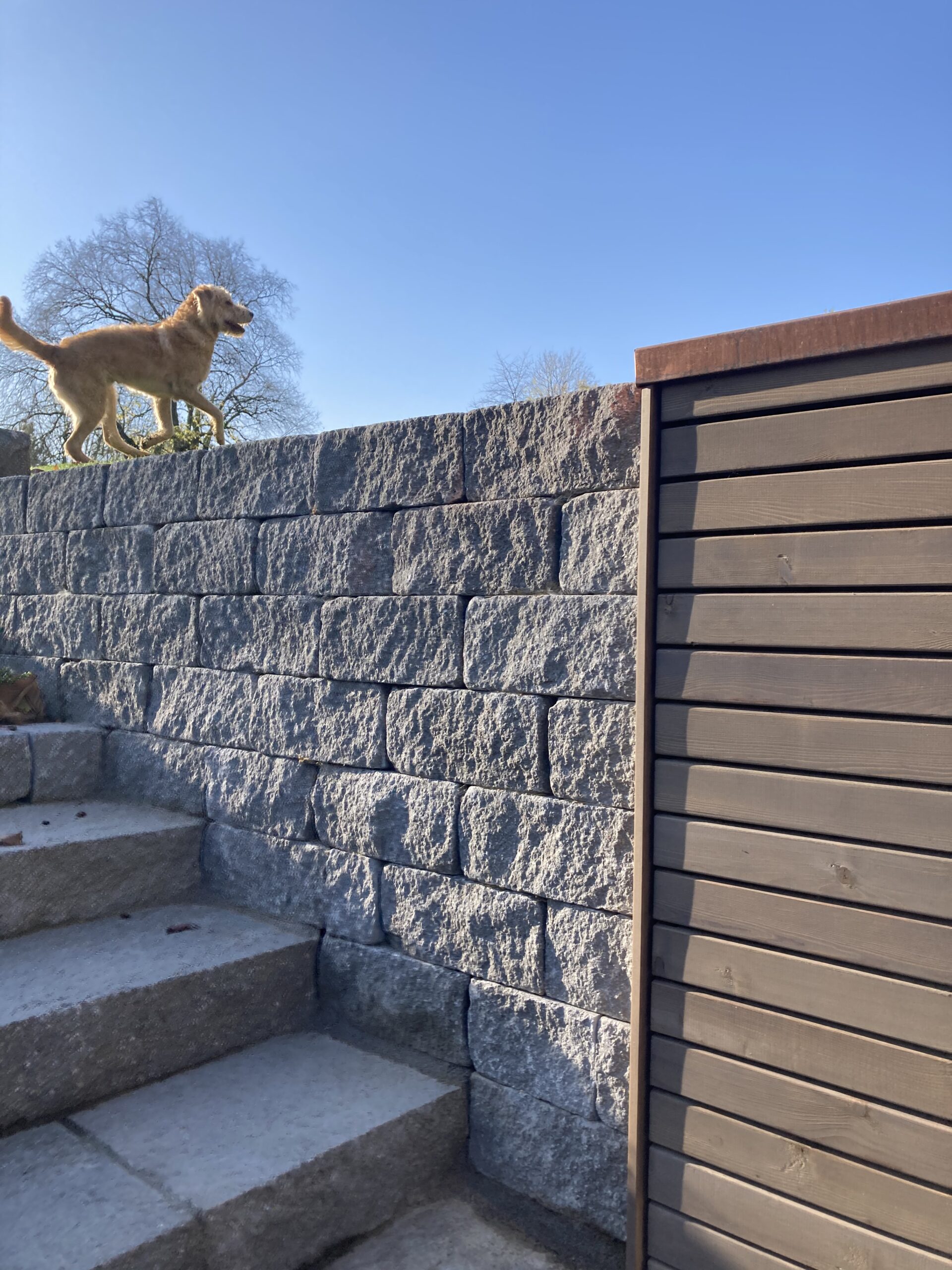 Mauersteine Gerlo Castell UnoStone Granit Grau