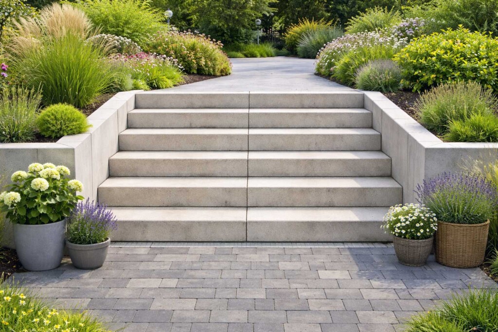 Betonblockstufen Frau 100 cm