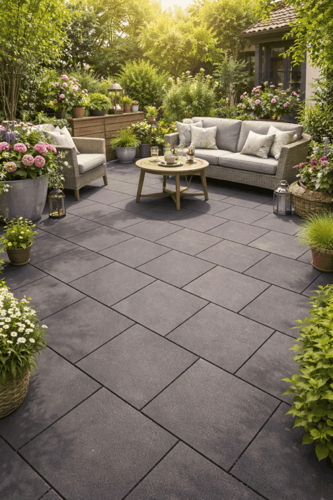 Betonplatten-Anthrazit-Ambiente