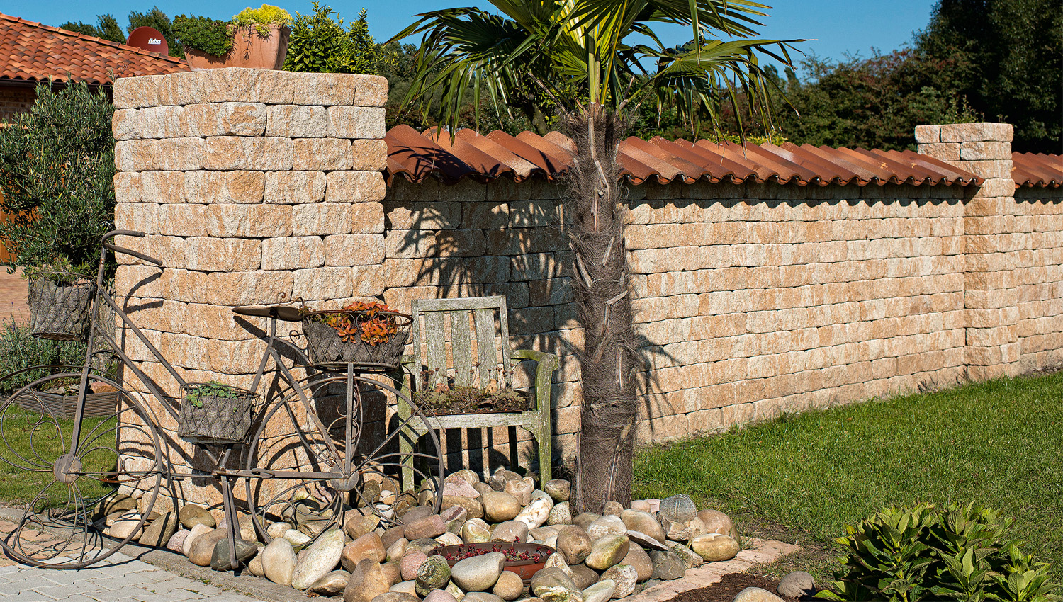 Mauersteine Beton Bild