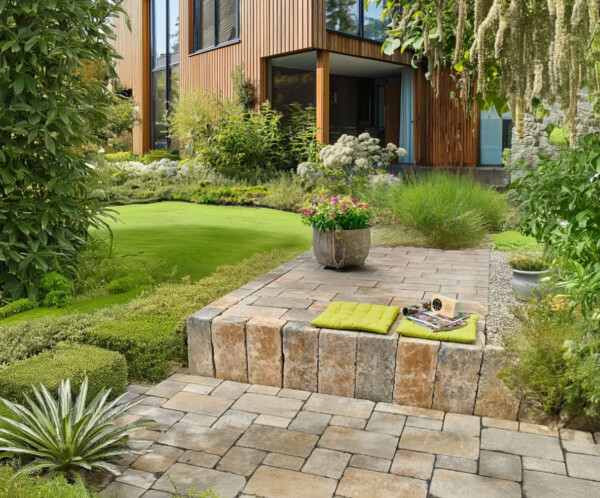 Mauersteine Plaza Jura im Garten