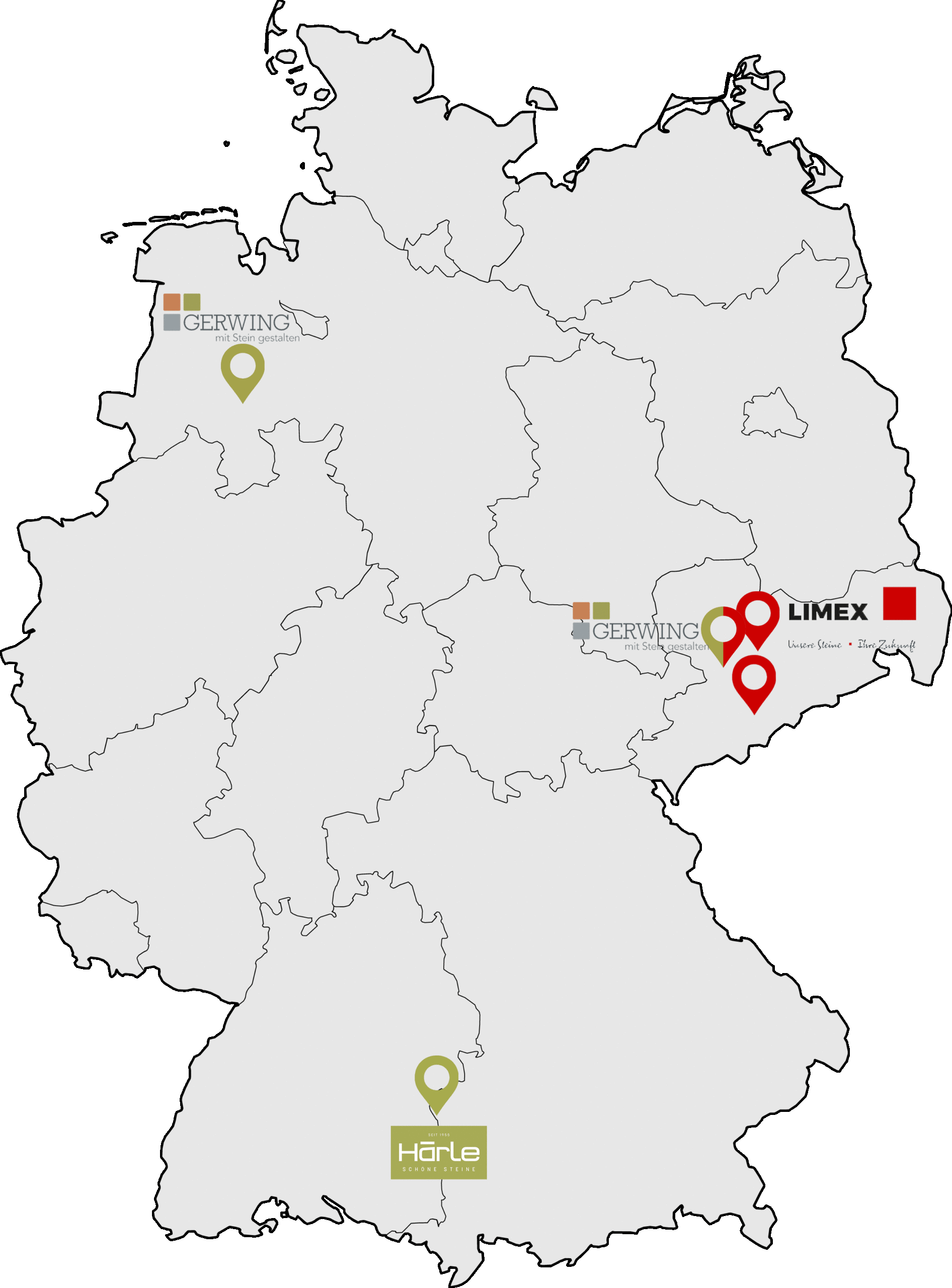Gerwing Standorte in Deutschland mit Limex und Härle