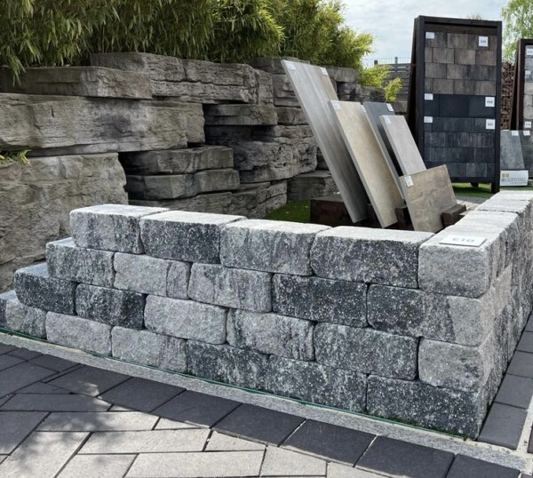 Mauerstein Gerlo Castell Unostone Weiß Schwarz Mustergarten
