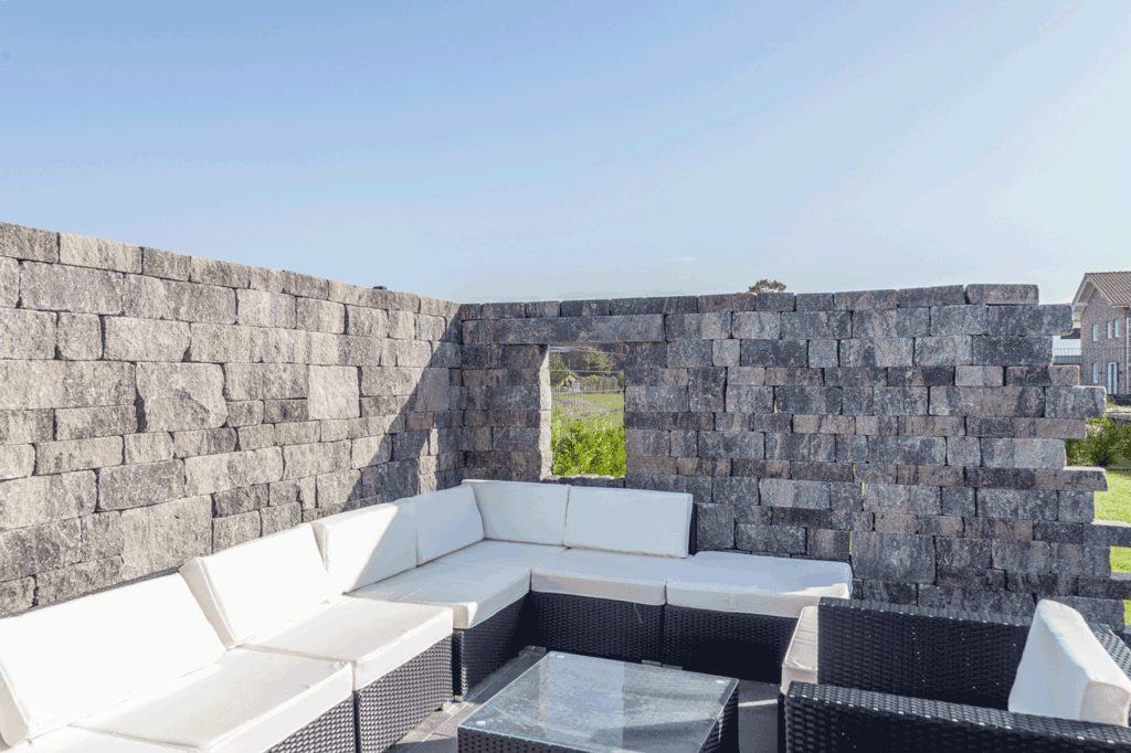 Mauersteine Gerlo Castell Grau-Schwarz Sitzecke