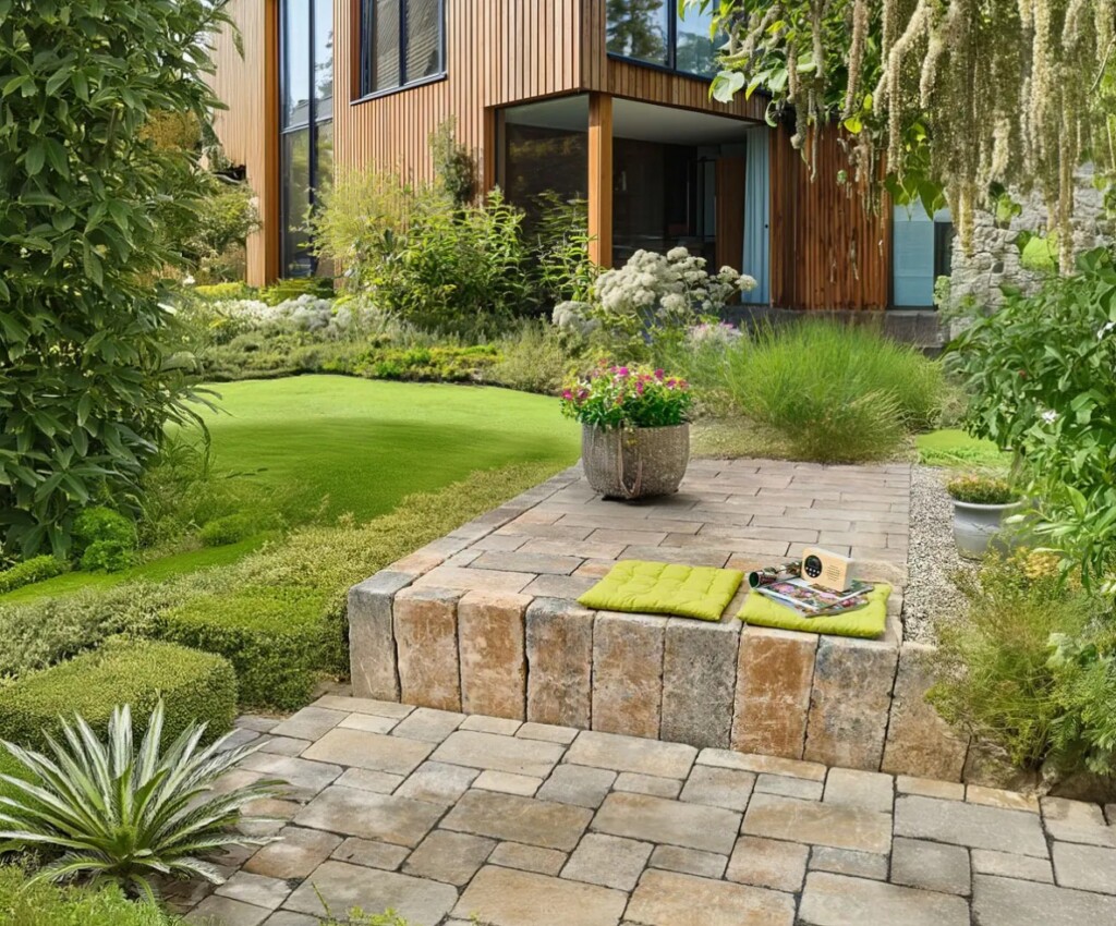 Mauersteine Plaza Jura im Garten