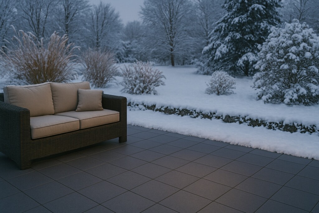 Terrasse im Winter Fotomontage