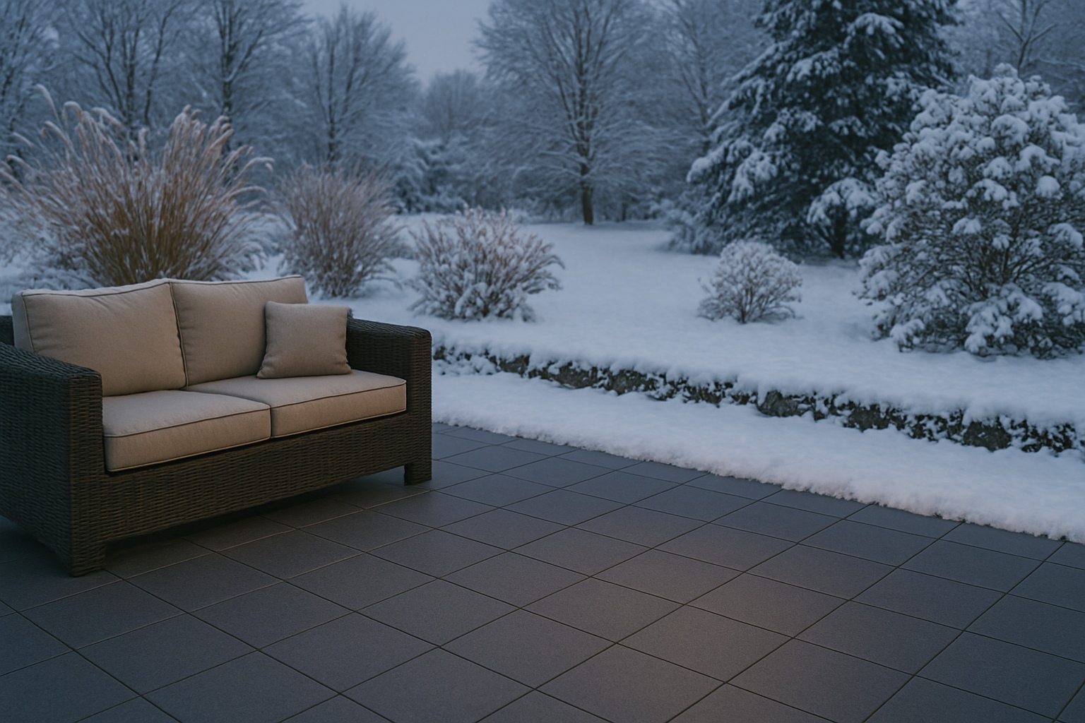 Terrasse im Winter Fotomontage