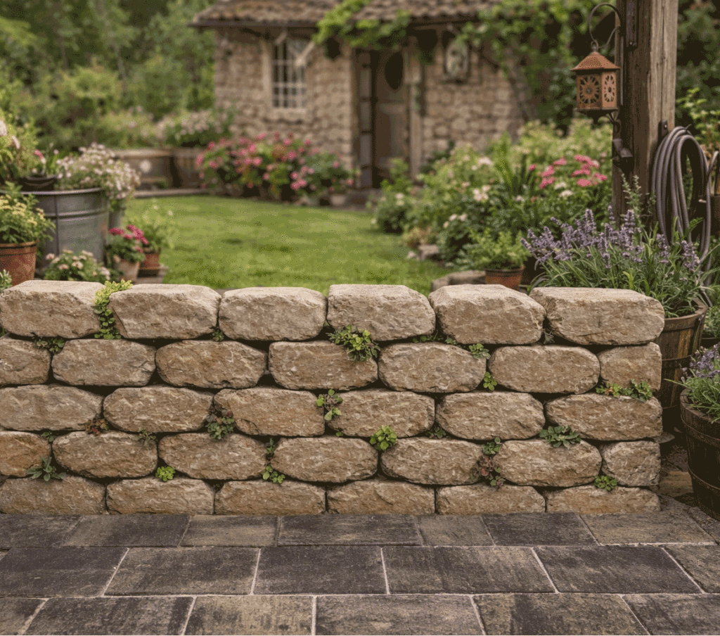 Mauersteine Uno Bruchstein-Beige-Hell-25x25x11-cm