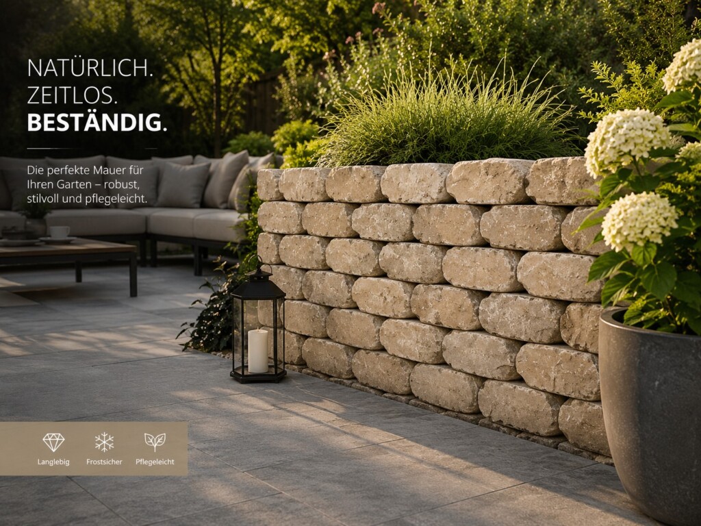 UNO Bruchstein Mauer in Beige Hell