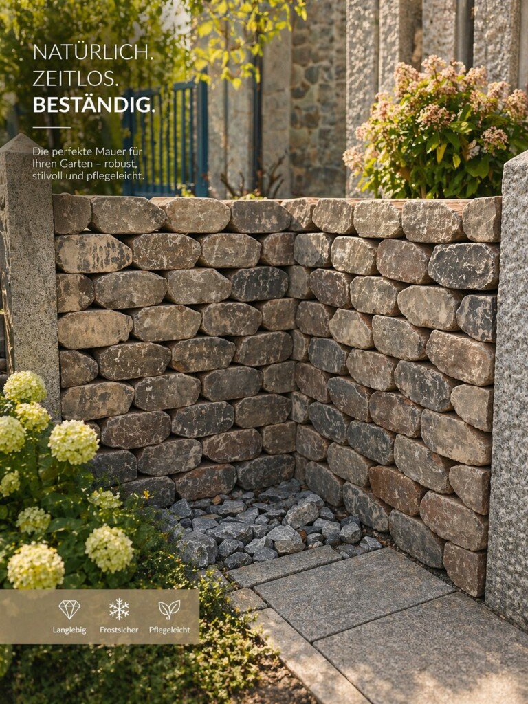 UNO Bruchstein Mauer in Muschelkalk