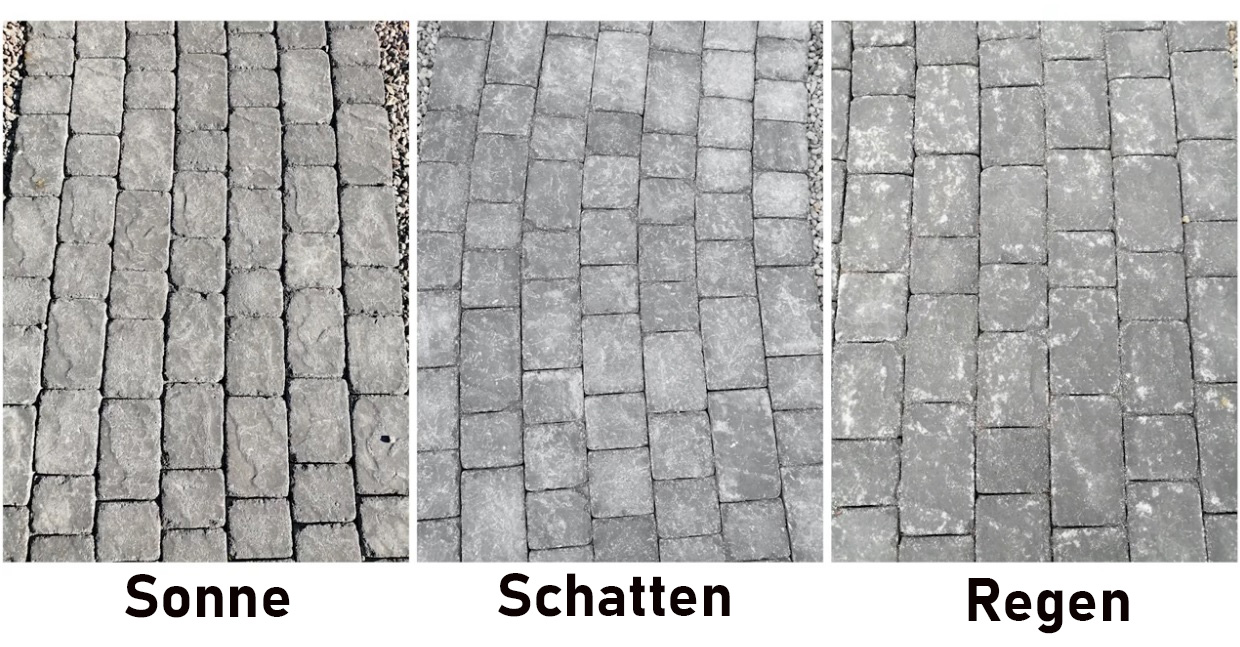 Vergleich Pflastersteine Wetter
